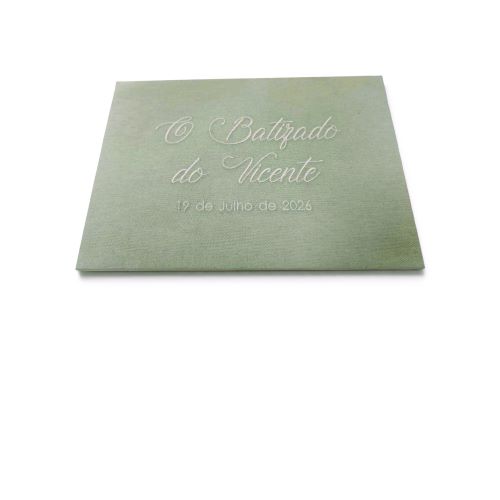 Caixa de Batismo Bordada - Verde - Image 2